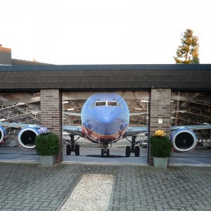 plane in garage