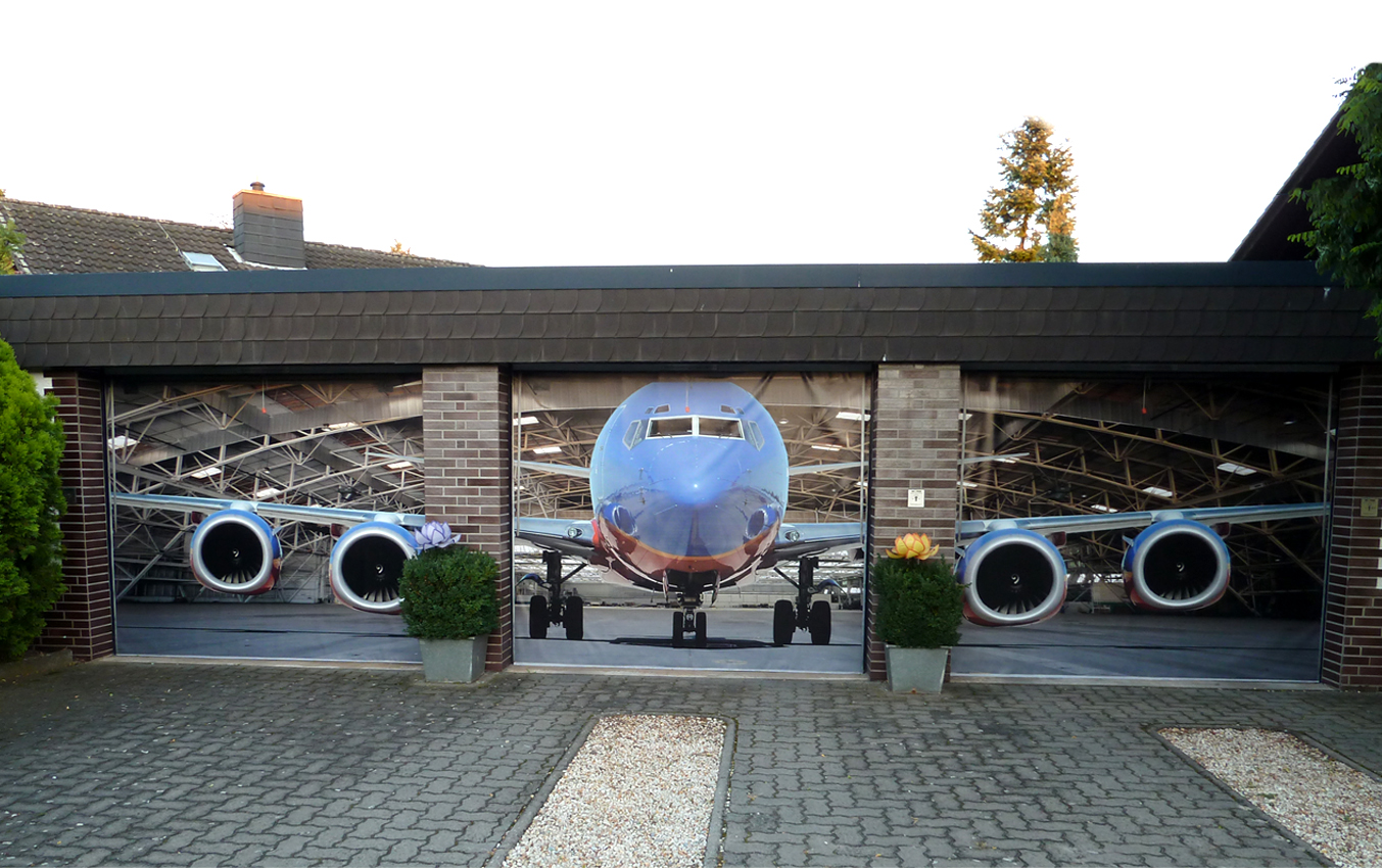 plane in garage
