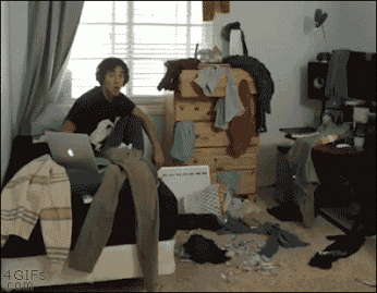 messy room animated GIF